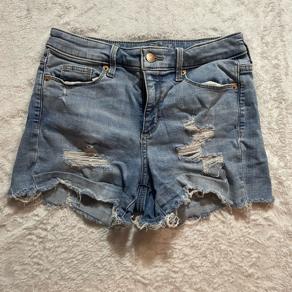 Universal Thread Blue Jean Shorts Distressed Frayed Hem